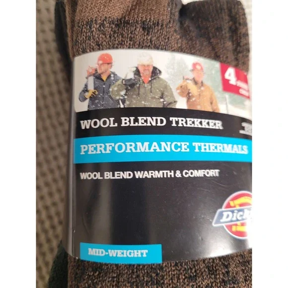 Dickies Mens Wool Blend Trekker Thermals Crew Socks 4 Pairs Sz 6-12 Mid Weight - Picture 4 of 6